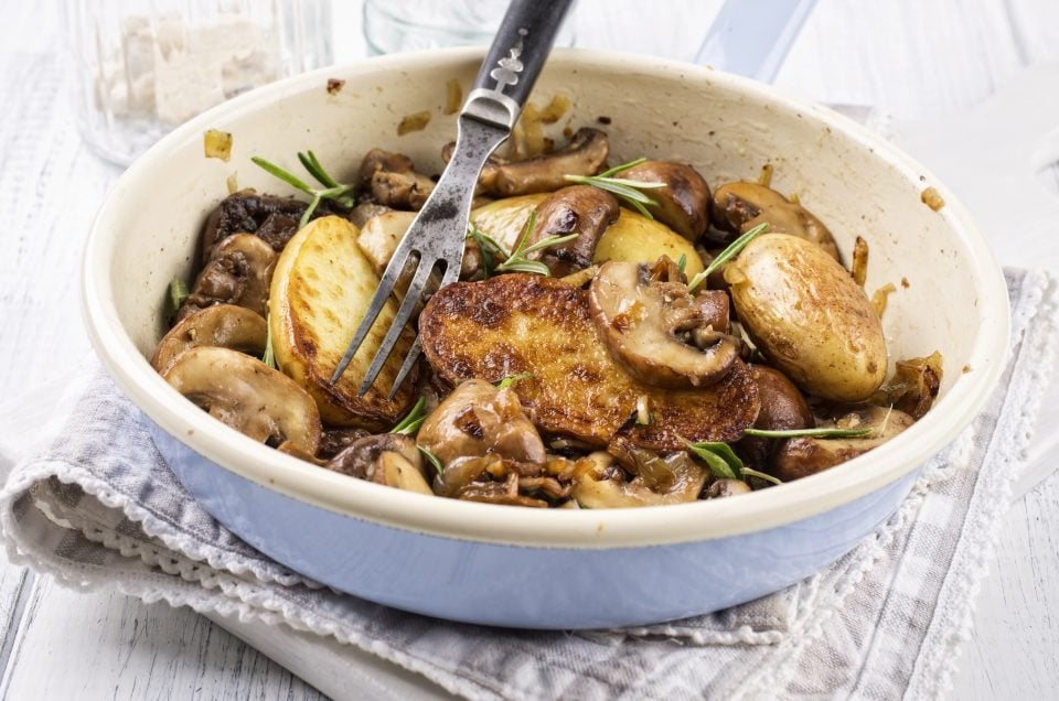Roasted Potatoes with Mushrooms, Onions, and Garlic