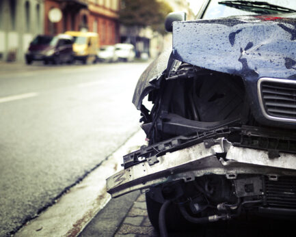 Car involved in a crash