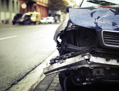 Car involved in a crash