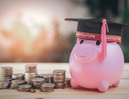 pink color piggy bank
