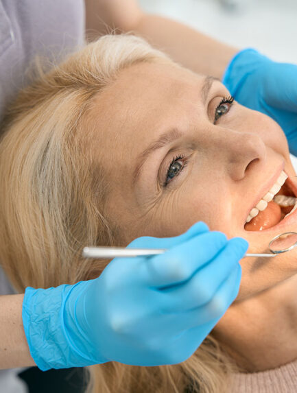 Woman at the dentist office