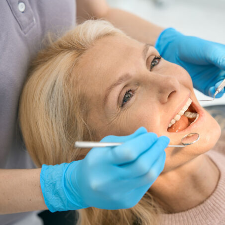 Woman at the dentist office